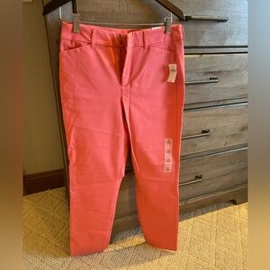 Old Navy Bright Coral Pixie Skinny Pants